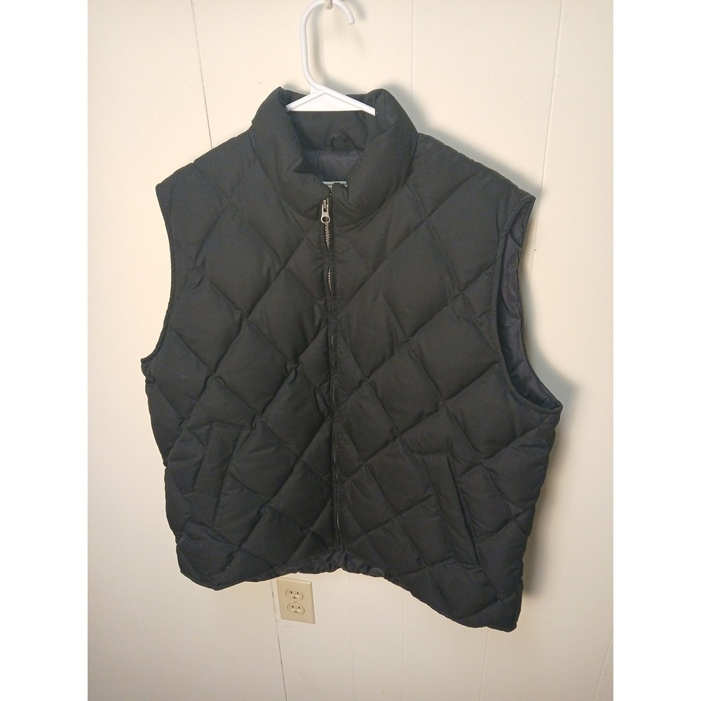 Eddie Bauer Goose Down Quilted Diamond Puffer Vest Black Size Large Women's